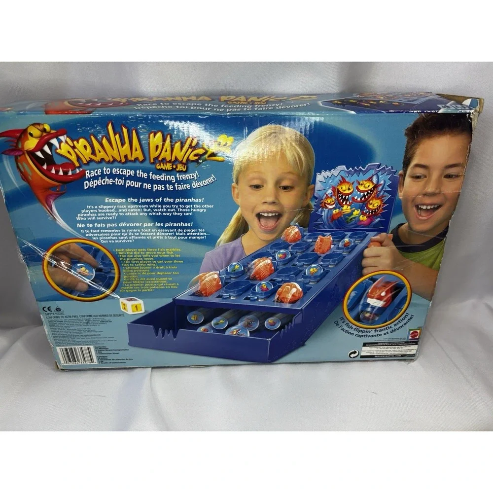 🐠Piranha panic game‎ Mattel 2008 Complete marble instructions fish